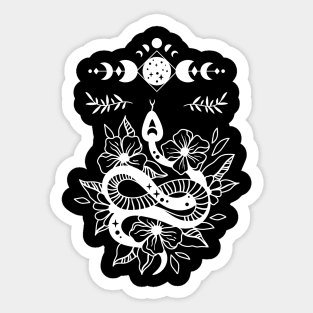 Aesthetic Halloween Snake Lover Moon Creepy Witchy Sticker